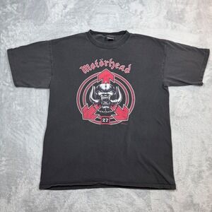 Vintage Motorhead Graphic T Shirt Mens XL Black Faded Distressed Rock Band Y2K